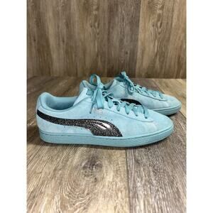 Puma Classic Suede Turquoise Blue Low Top Youth US Size 5.5 Sneaker Shoes